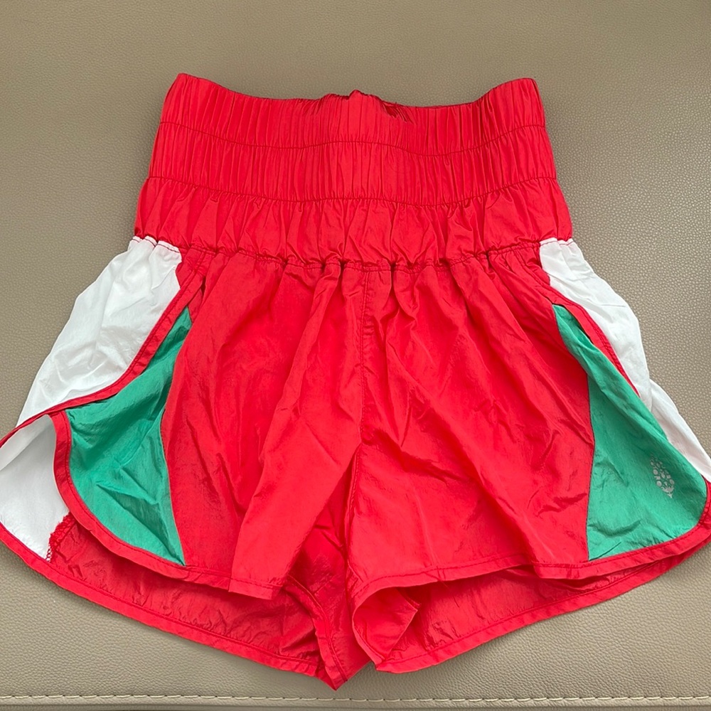 Free People Red, White & Green Athletic Shorts